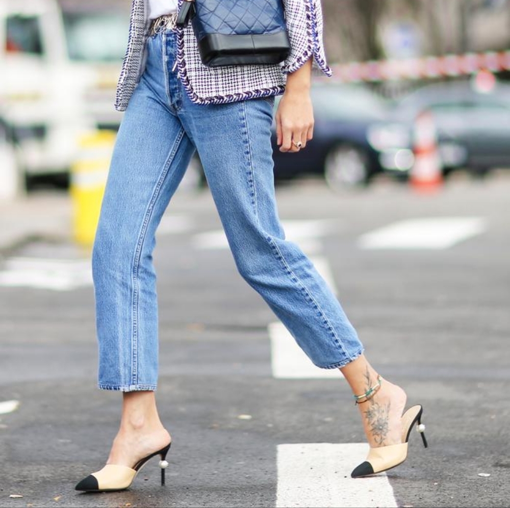 Vtg Chanel Capretto Slingbacks